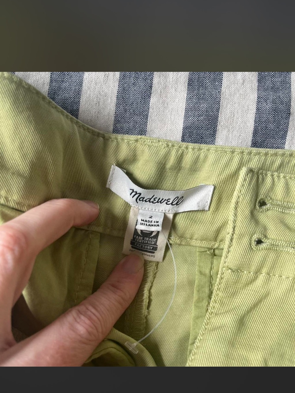 Madewell Lime Green High-Rise Pants